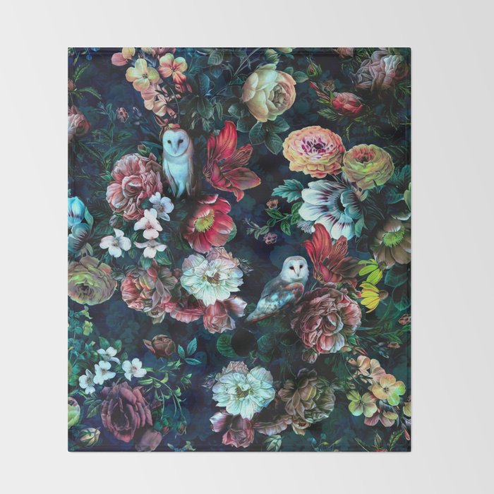 Night Garden Owls Throw Blanket Gallery Image 2