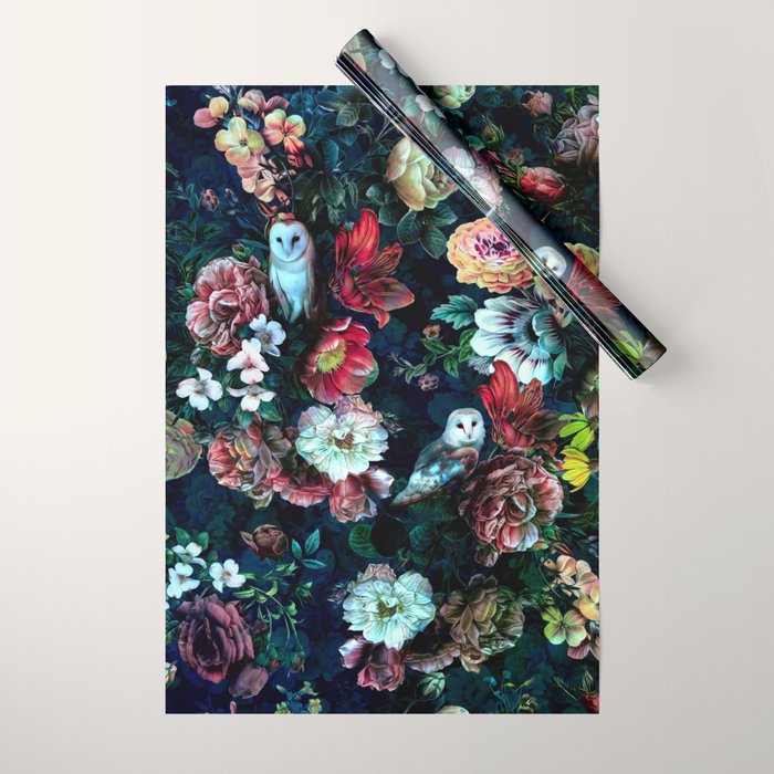 Night Garden Owls Wrapping Paper Gallery Image 1