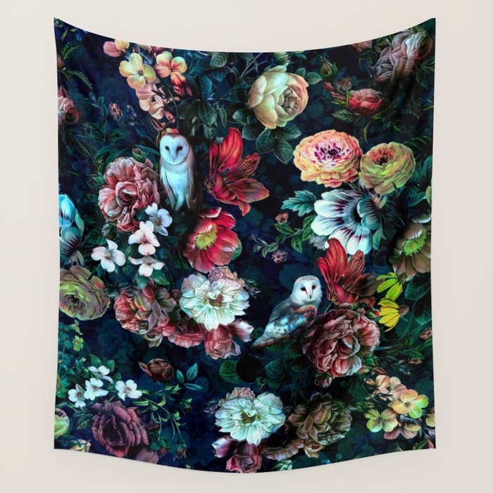 Night Garden Owls Wall Tapestry Gallery Image 4