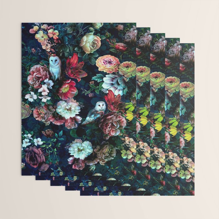 Night Garden Owls Wrapping Paper Gallery Image 3