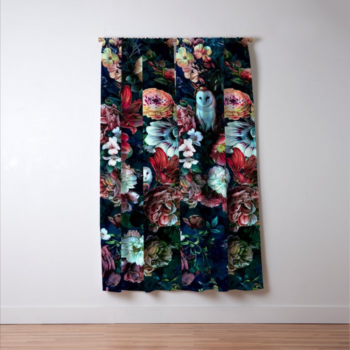Night Garden Owls Window Curtain Gallery Image 3