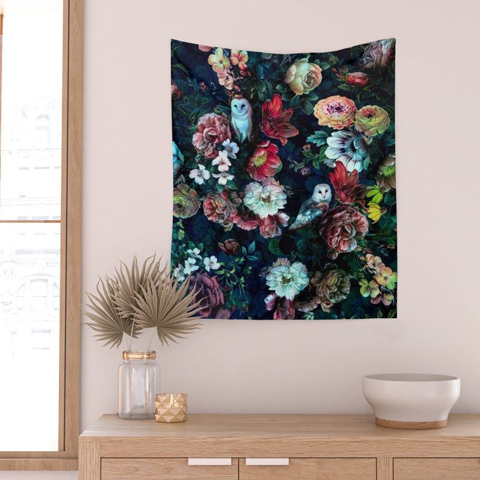Night Garden Owls Wall Tapestry Gallery Image 2