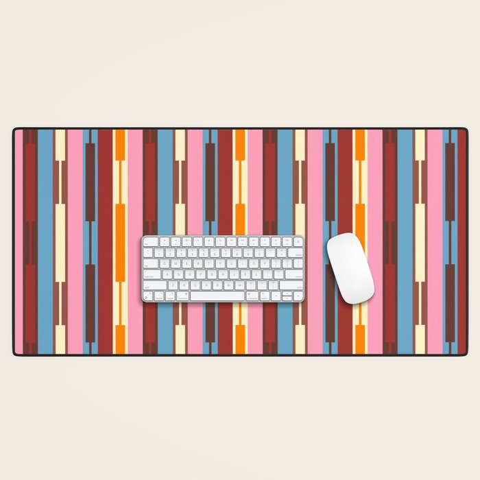 Eclectic Geo Chain Vertical Block Stripes Geometric Pattern Desk Mat Gallery Image 1