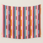 Eclectic Geo Chain Vertical Block Stripes Geometric Pattern Wall Tapestry Gallery Image 4