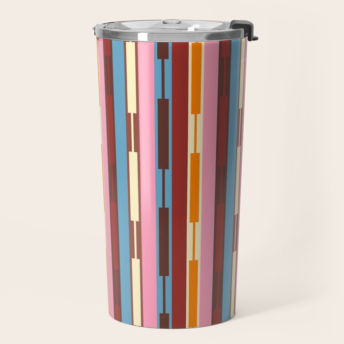 Eclectic Geo Chain Vertical Block Stripes Geometric Pattern Travel Mug Gallery Image 2