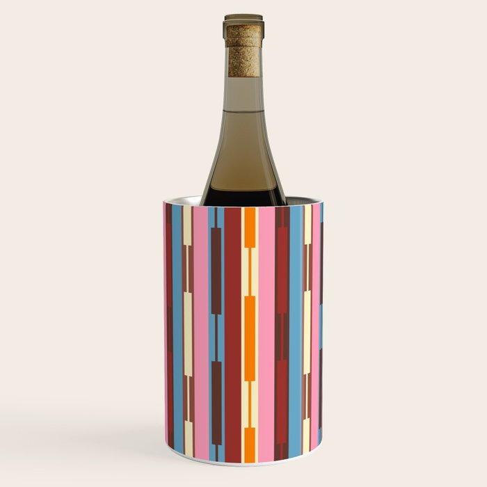 Eclectic Geo Chain Vertical Block Stripes Geometric Pattern Wine Chiller Gallery Image 3