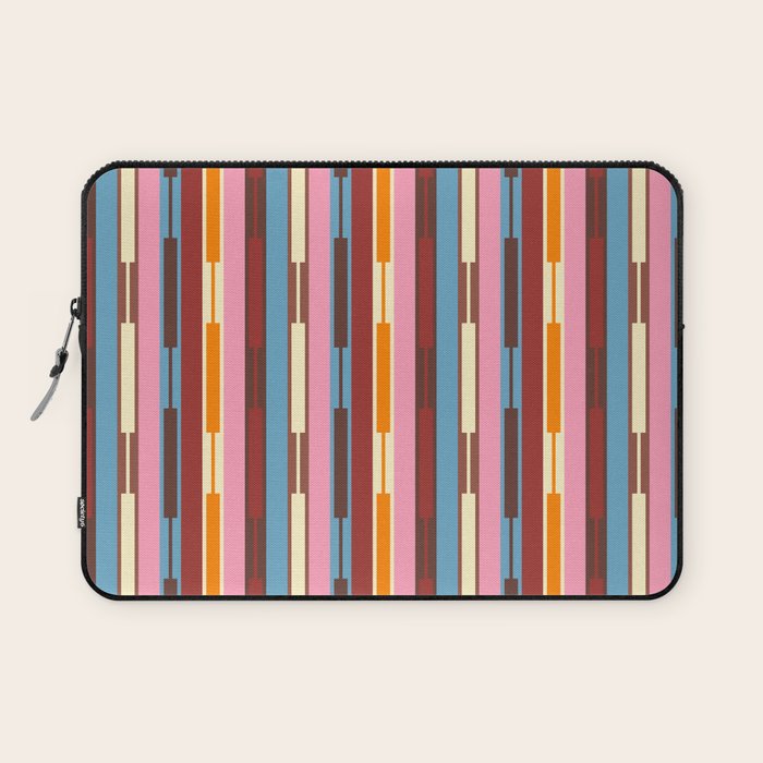 Eclectic Geo Chain Vertical Block Stripes Geometric Pattern Laptop Sleeve Gallery Image 1