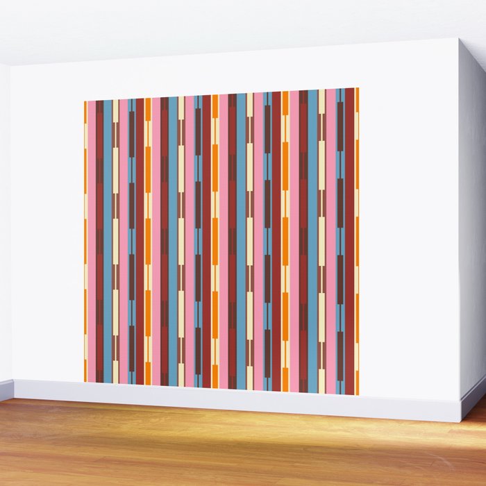 Eclectic Geo Chain Vertical Block Stripes Geometric Pattern Wall Mural Gallery Image 2