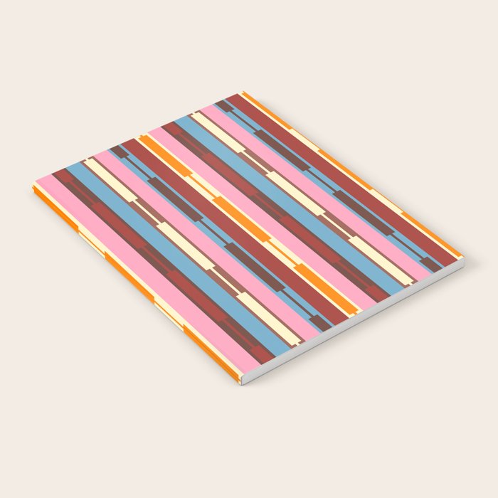 Eclectic Geo Chain Vertical Block Stripes Geometric Pattern Notebook Gallery Image 2