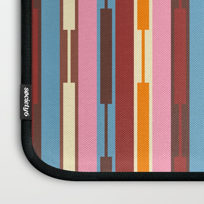 Eclectic Geo Chain Vertical Block Stripes Geometric Pattern Laptop Sleeve Gallery Image 3
