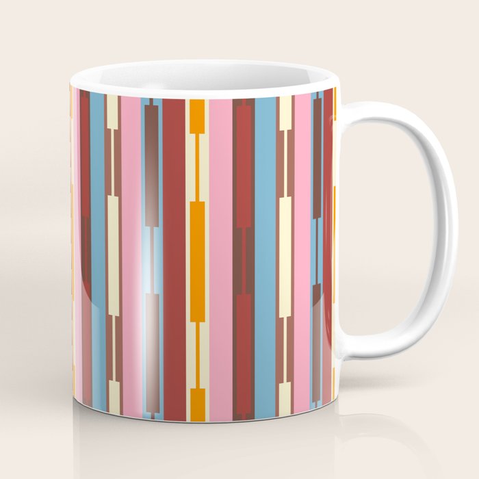 Eclectic Geo Chain Vertical Block Stripes Geometric Pattern Coffee Mug Gallery Image 1