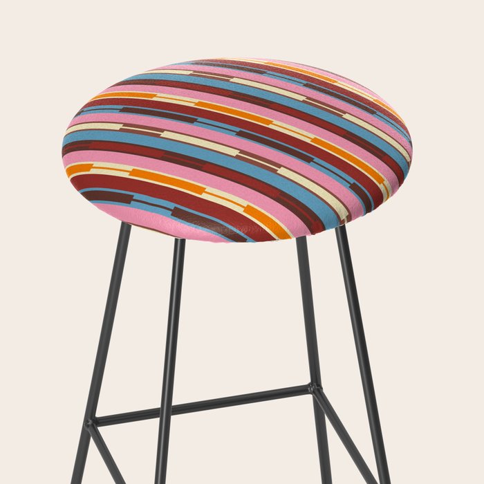 Eclectic Geo Chain Vertical Block Stripes Geometric Pattern Stool Gallery Image 2