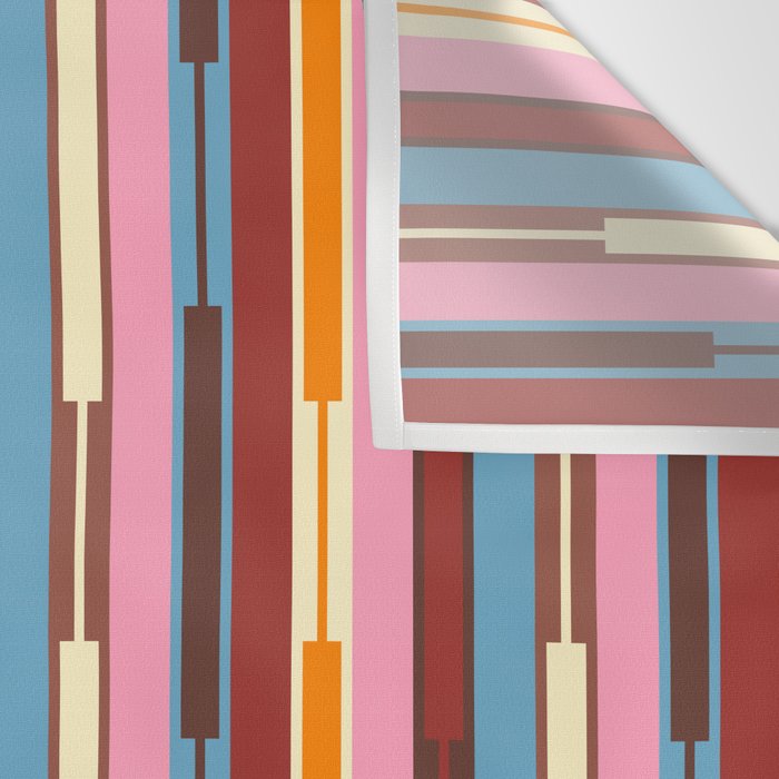 Eclectic Geo Chain Vertical Block Stripes Geometric Pattern Wall Tapestry Gallery Image 3