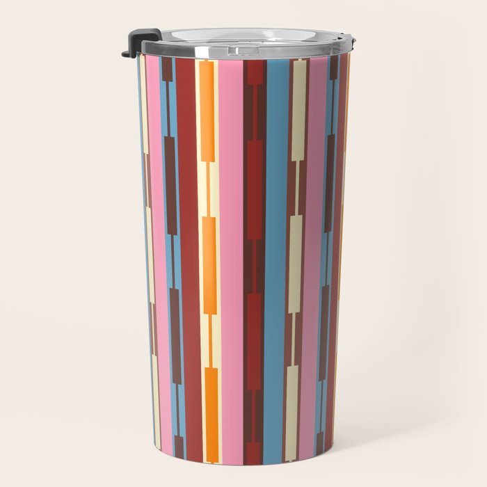 Eclectic Geo Chain Vertical Block Stripes Geometric Pattern Travel Mug Gallery Image 3