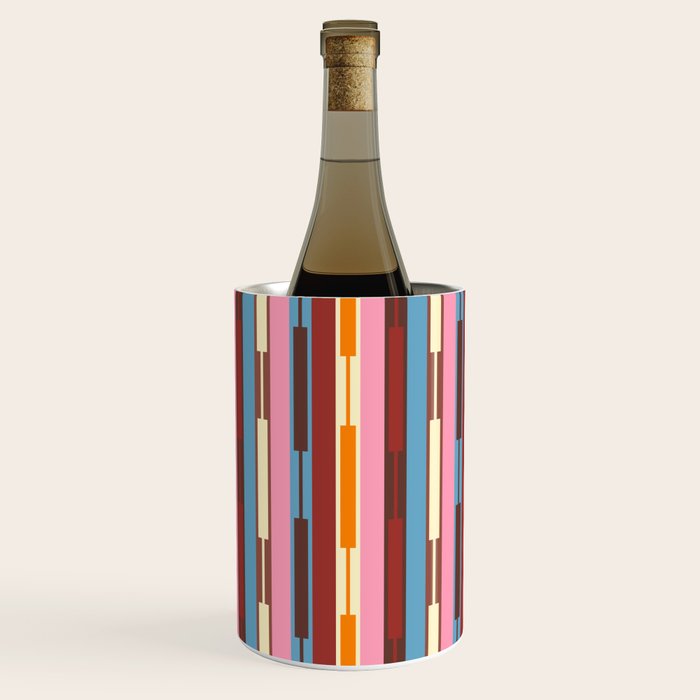 Eclectic Geo Chain Vertical Block Stripes Geometric Pattern Wine Chiller Gallery Image 1