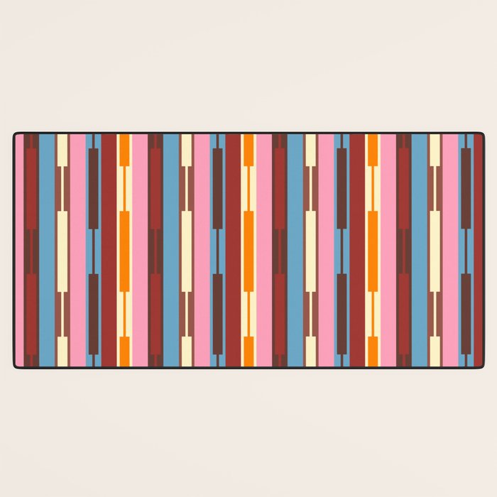 Eclectic Geo Chain Vertical Block Stripes Geometric Pattern Desk Mat Gallery Image 3