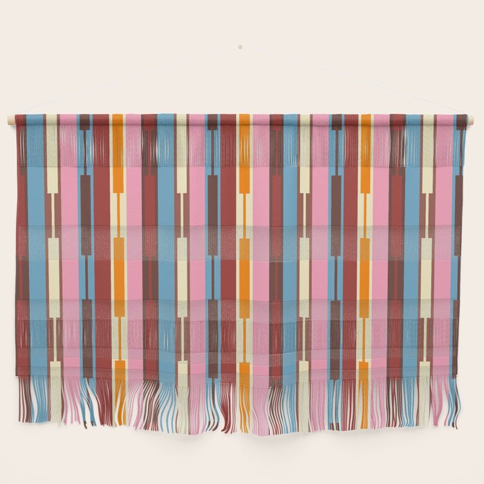 Eclectic Geo Chain Vertical Block Stripes Geometric Pattern Wall Hanging Gallery Image 1