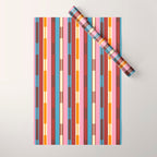 Eclectic Geo Chain Vertical Block Stripes Geometric Pattern Wrapping Paper Gallery Image 1