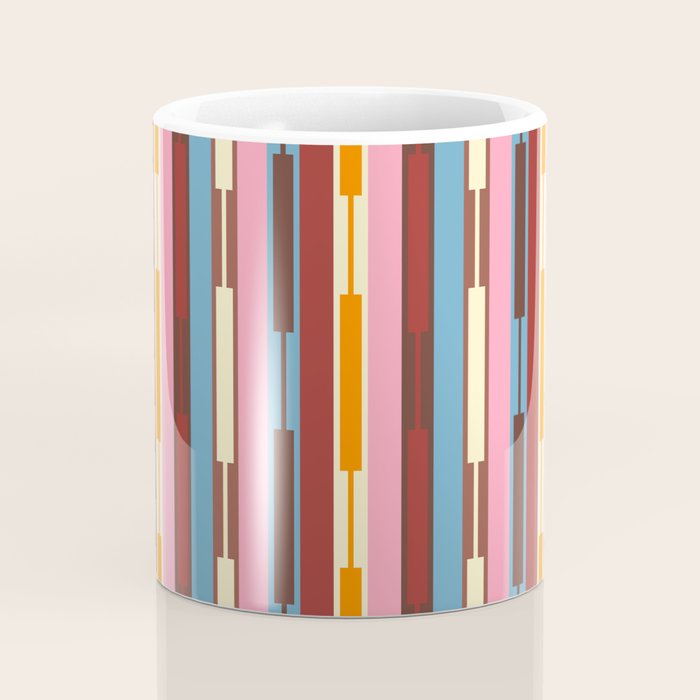 Eclectic Geo Chain Vertical Block Stripes Geometric Pattern Coffee Mug Gallery Image 4