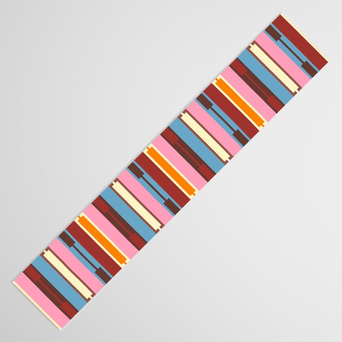 Eclectic Geo Chain Vertical Block Stripes Geometric Pattern Table Runner Gallery Image 3