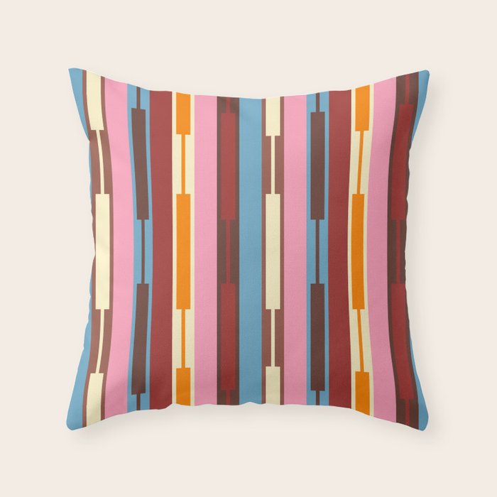 Eclectic Geo Chain Vertical Block Stripes Geometric Pattern Throw Pillow Gallery Image 6