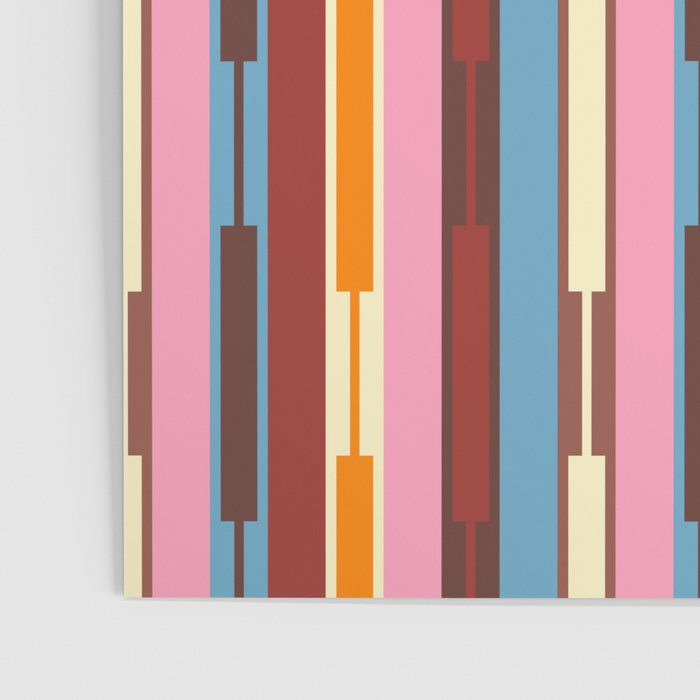 Eclectic Geo Chain Vertical Block Stripes Geometric Pattern Poster Gallery Image 3