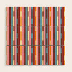 Eclectic Geo Chain Vertical Block Stripes Geometric Pattern Wood Wall Art Gallery Image 1