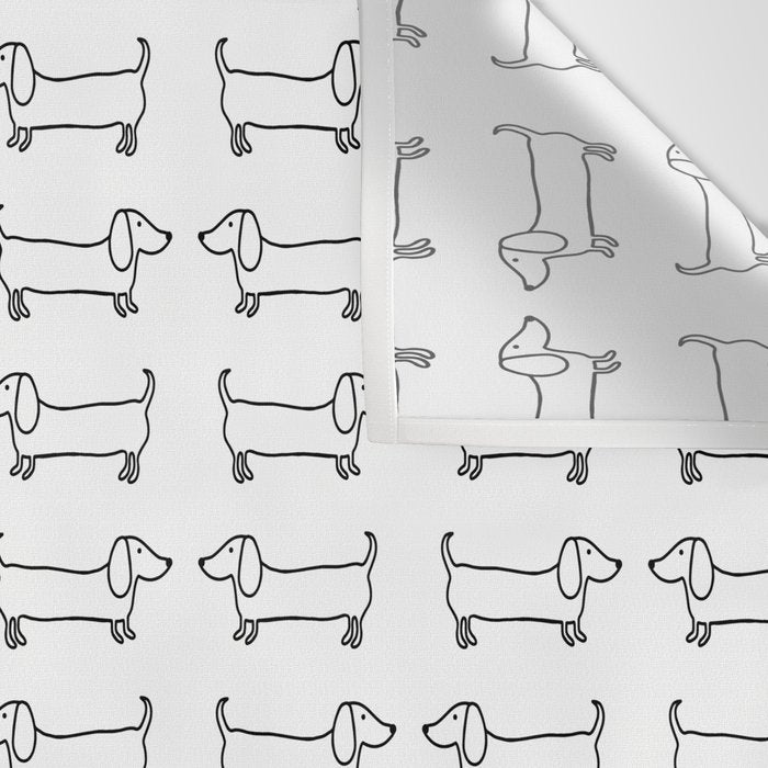 Dachshunds pattern in black and white Wall Tapestry Gallery Image 3