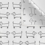 Dachshunds pattern in black and white Wall Tapestry Gallery Image 3