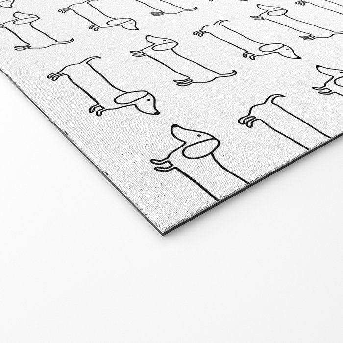 Dachshunds pattern in black and white Welcome Mat Gallery Image 2