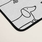 Dachshunds pattern in black and white Desk Mat Gallery Image 4