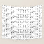 Dachshunds pattern in black and white Wall Tapestry Gallery Image 4