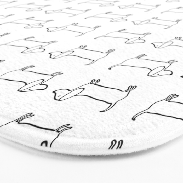 Dachshunds pattern in black and white Bath Mat Gallery Image 3