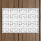 Dachshunds pattern in black and white Outdoor Rug Gallery Image 1