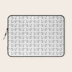 Dachshunds pattern in black and white Laptop Sleeve Gallery Image 1