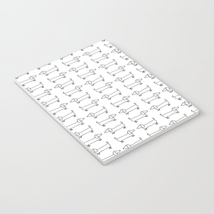 Dachshunds pattern in black and white Notebook Gallery Image 3