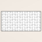 Dachshunds pattern in black and white Desk Mat Gallery Image 3