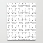 Dachshunds pattern in black and white Notebook Gallery Image 4