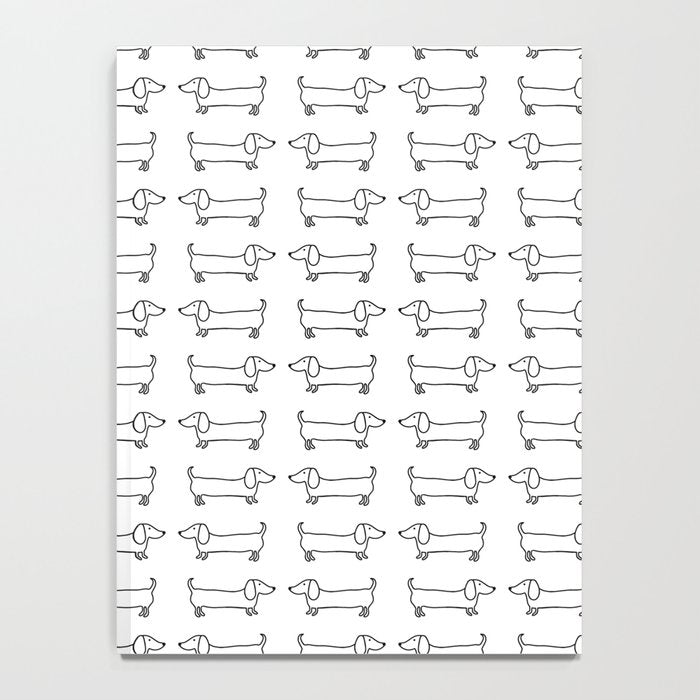 Dachshunds pattern in black and white Notebook Gallery Image 4