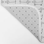 Dachshunds pattern in black and white Bath Mat Gallery Image 2