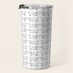 Dachshunds pattern in black and white Travel Mug Gallery Image 3