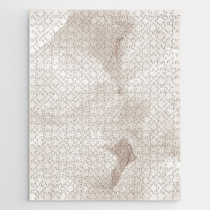 Neutral Beige Abstract, Brushstroke Art Print by Synplus Jigsaw Puzzle Gallery Image 1