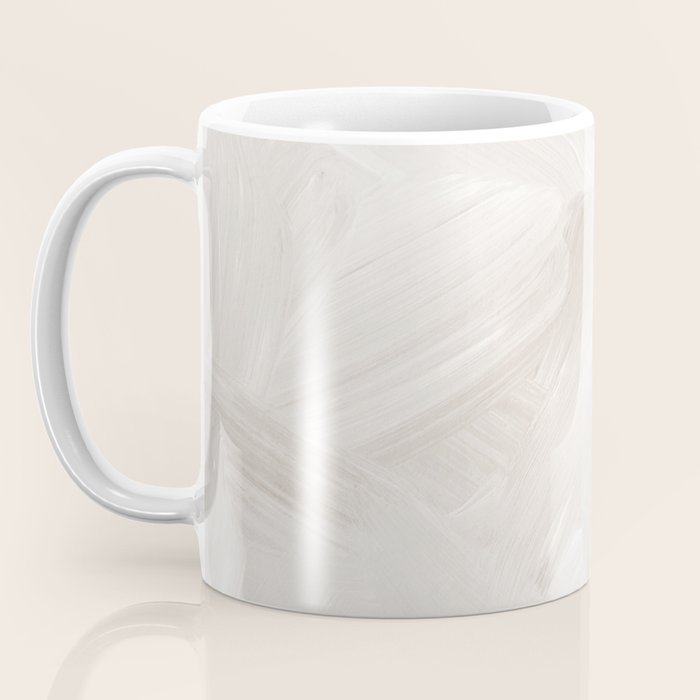 Neutral Beige Abstract, Brushstroke Art Print by Synplus Coffee Mug Gallery Image 3