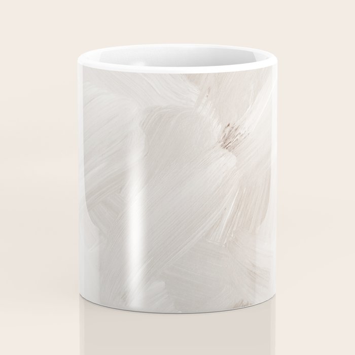 Neutral Beige Abstract, Brushstroke Art Print by Synplus Coffee Mug Gallery Image 4