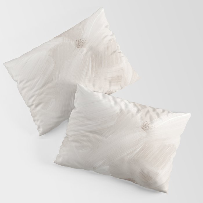 Neutral Beige Abstract, Brushstroke Art Print by Synplus Pillow Sham Gallery Image 3