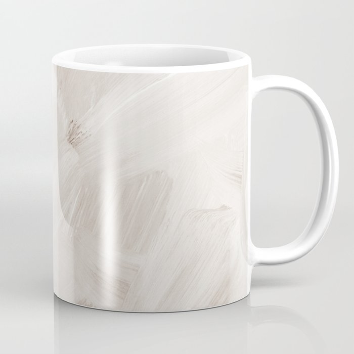 Neutral Beige Abstract, Brushstroke Art Print by Synplus Coffee Mug Gallery Image 1