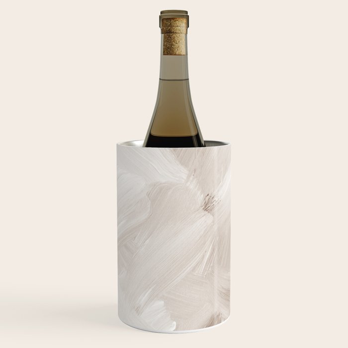 Neutral Beige Abstract, Brushstroke Art Print by Synplus Wine Chiller Gallery Image 1