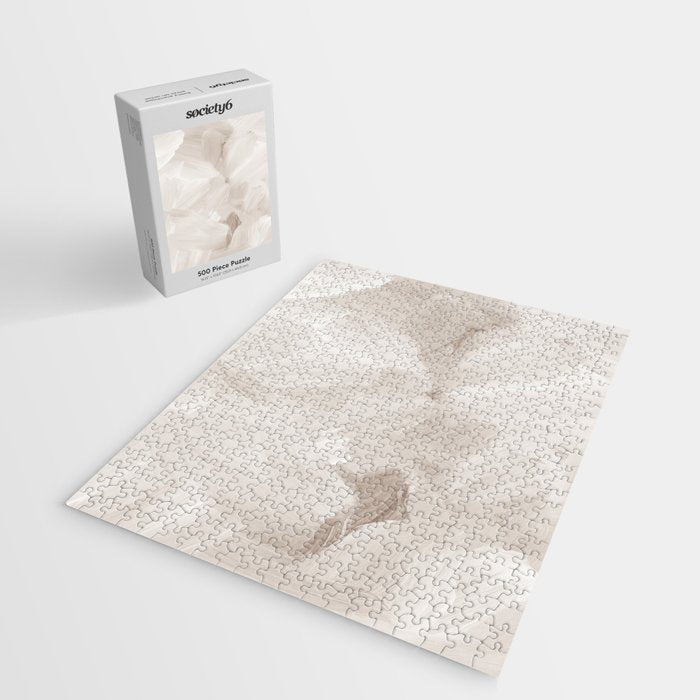 Neutral Beige Abstract, Brushstroke Art Print by Synplus Jigsaw Puzzle Gallery Image 2