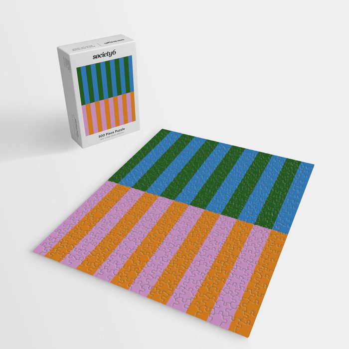 Abstraction_GEOMETRIC_STRIPE_LINE_COLORFUL_POP_ART_0701L Jigsaw Puzzle Gallery Image 2