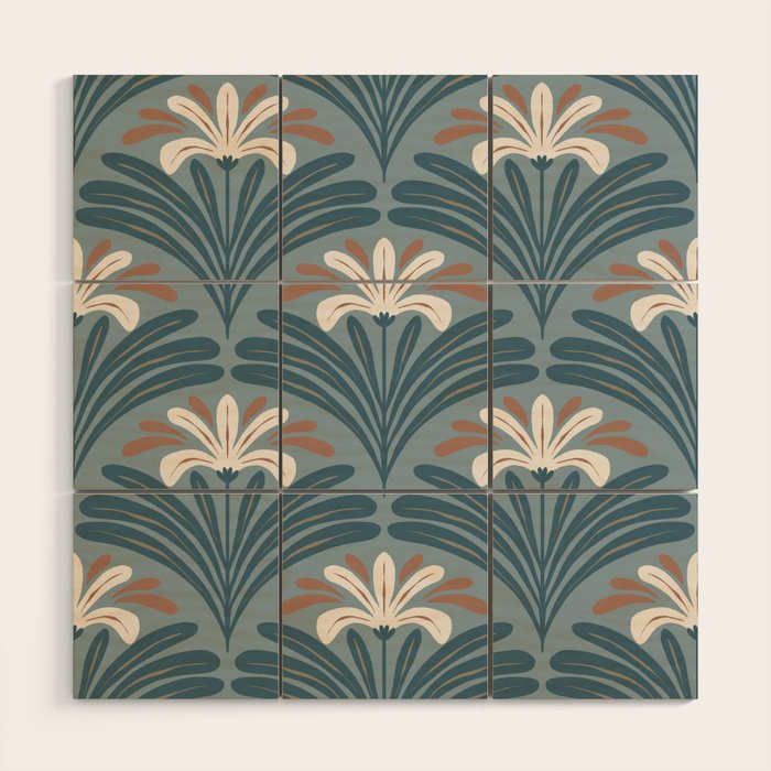 Elegant Leafy Blossoms  Wood Wall Art
